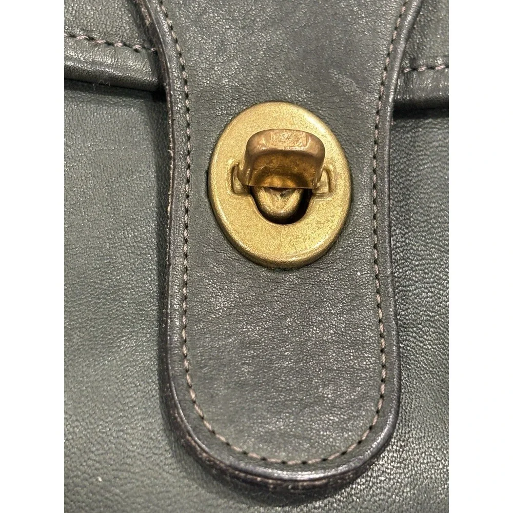 Vintage Coach Station Bag Emerald Green 9x9.5